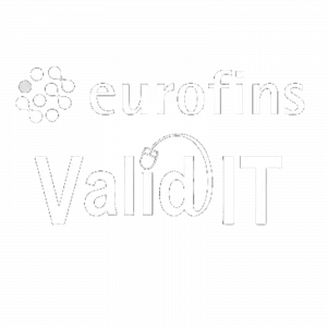 Logotipo de Eurofins ValidIT en color blanco